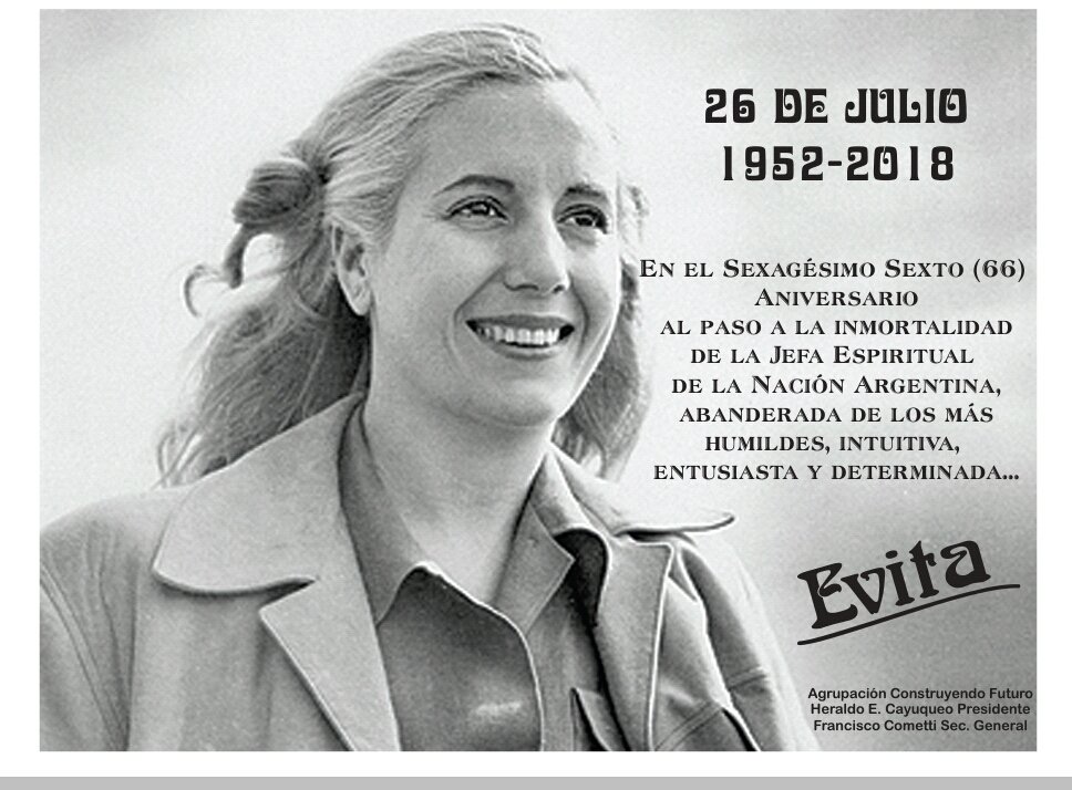 A 66 años del fallecimiento de Evita - DiarioNCO La Matanza
