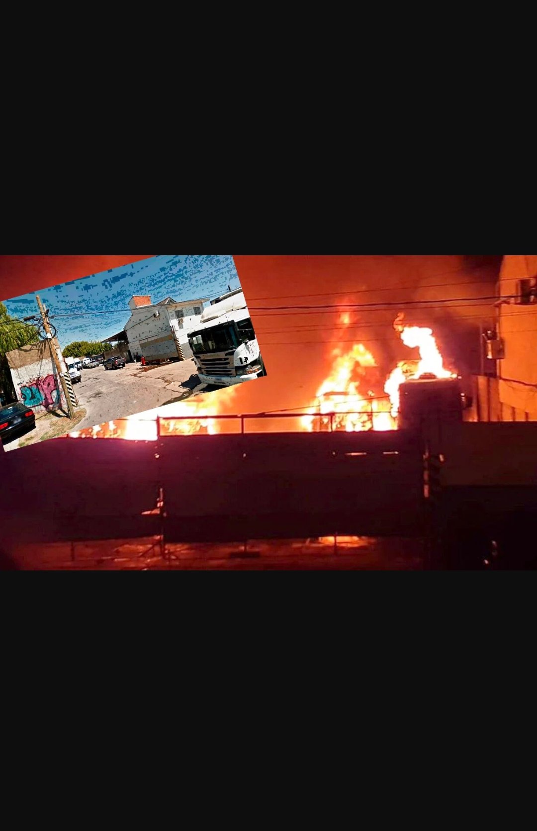 Brutal incendio sobre la colectora