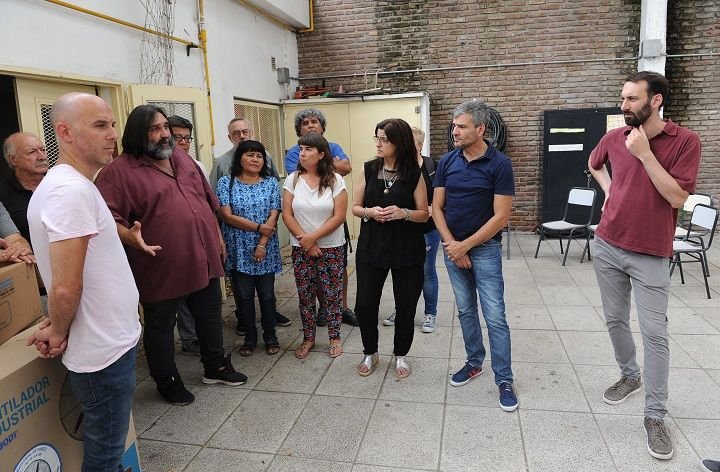 Hurlingham | Zabaleta y Baradel recorrieron escuelas en obras