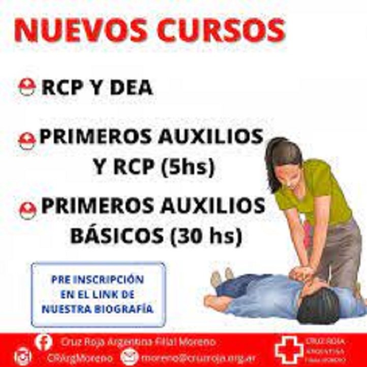 inscripción Conocé más sobre el Curso de RCP y primeros auxilios en Moreno