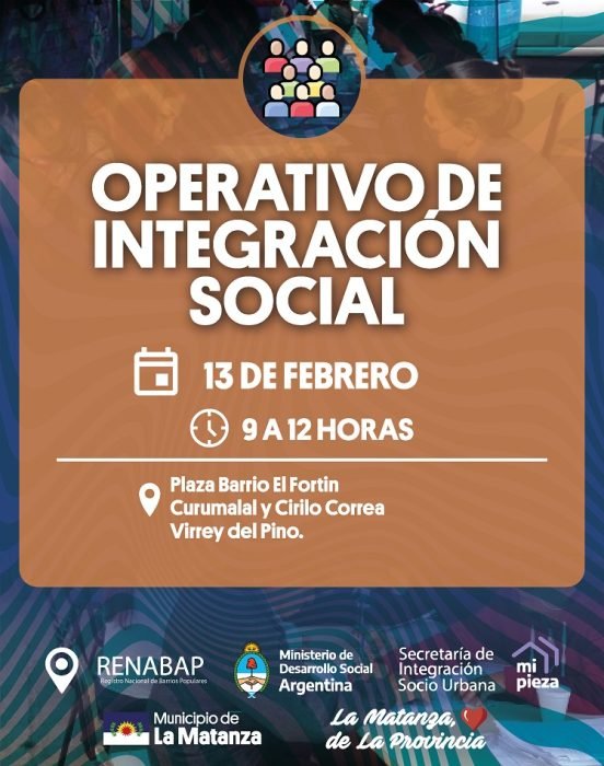 Integración. Se realizarán Operativos de Integración Social.