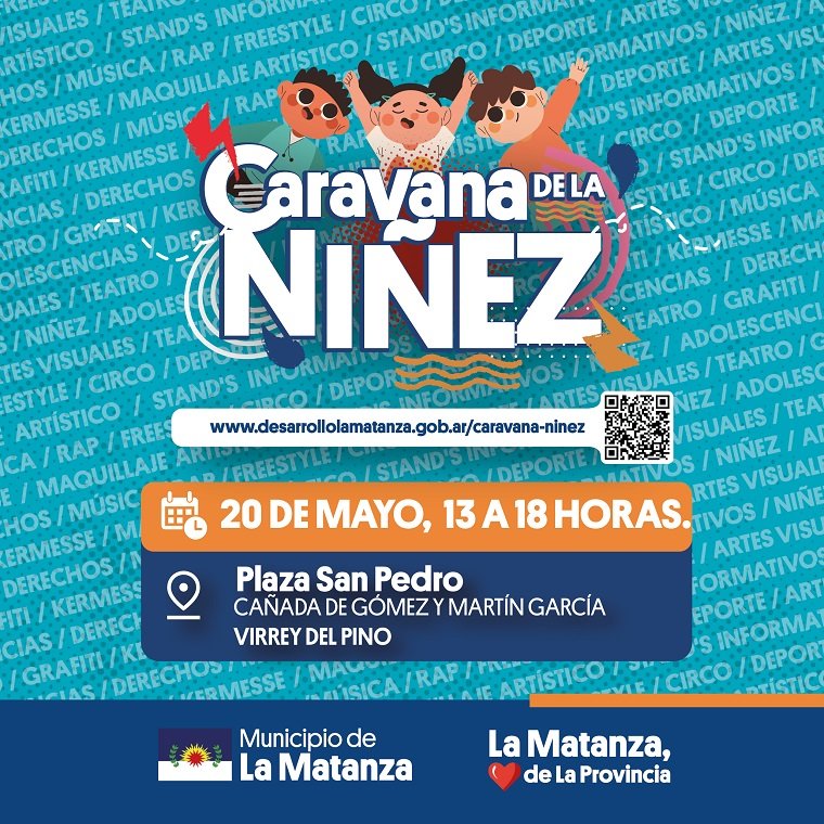 Caravana de la Niñez en Virrey del Pino con propuestas culturales.