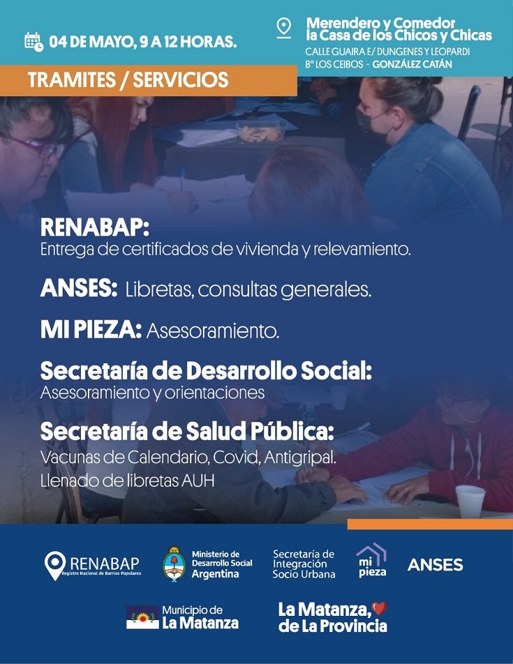 Social. Nuevos Operativos de Integración Social en La Matanza.