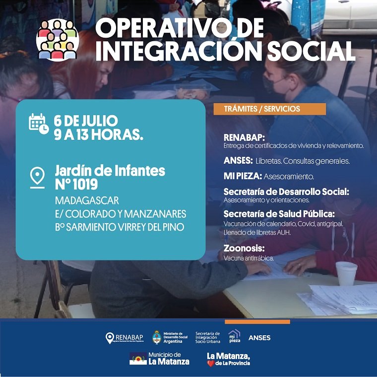 Cronograma La Matanza: Cronograma de nuevos Operativos Territoriales