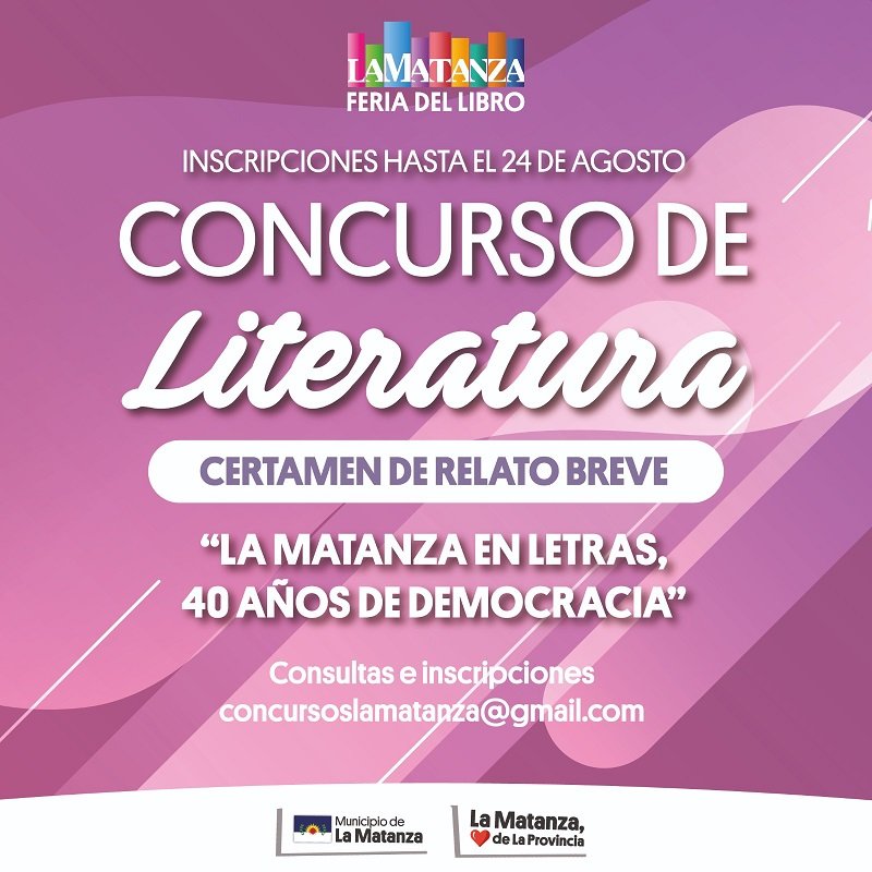 Cultura, literatura. Concurso en La Matanza.