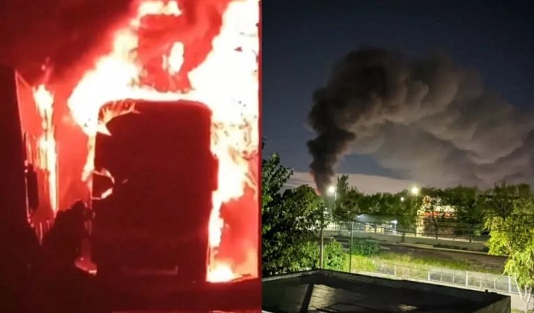 Se incendió en un galpón de micros de Ituzaingó