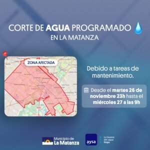 AySA interrumpió el suministro de agua.