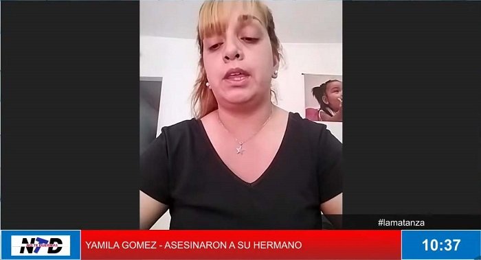 Yamila Gómez, sister of the worker who was killed during.