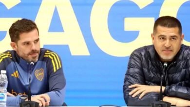 Gago y Riquelme se vieron las caras en Ezeiza.