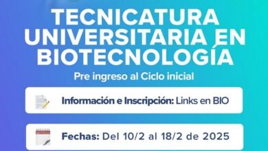 Inscripción a la Tecnicatura Universitaria en Biotecnología.