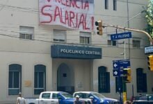 The protest, which involves the San Justo Central Polyclinic.