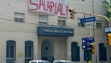 The protest, which involves the San Justo Central Polyclinic.