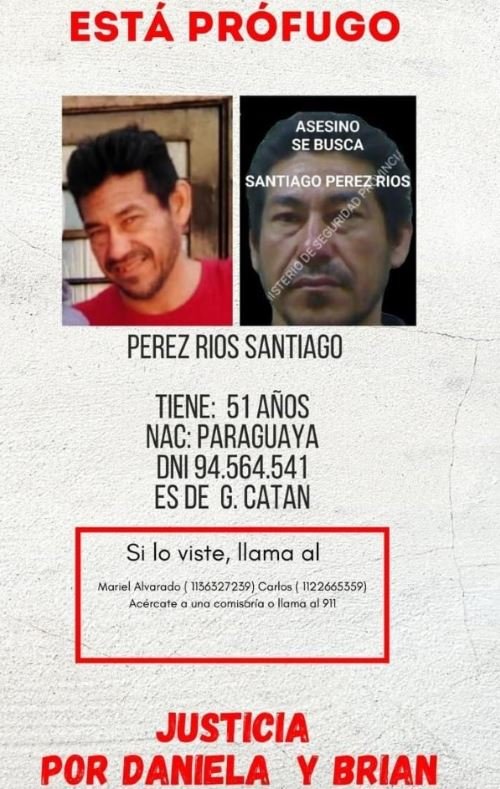 El prófugo es identificado como Santiago Pérez Ríos.