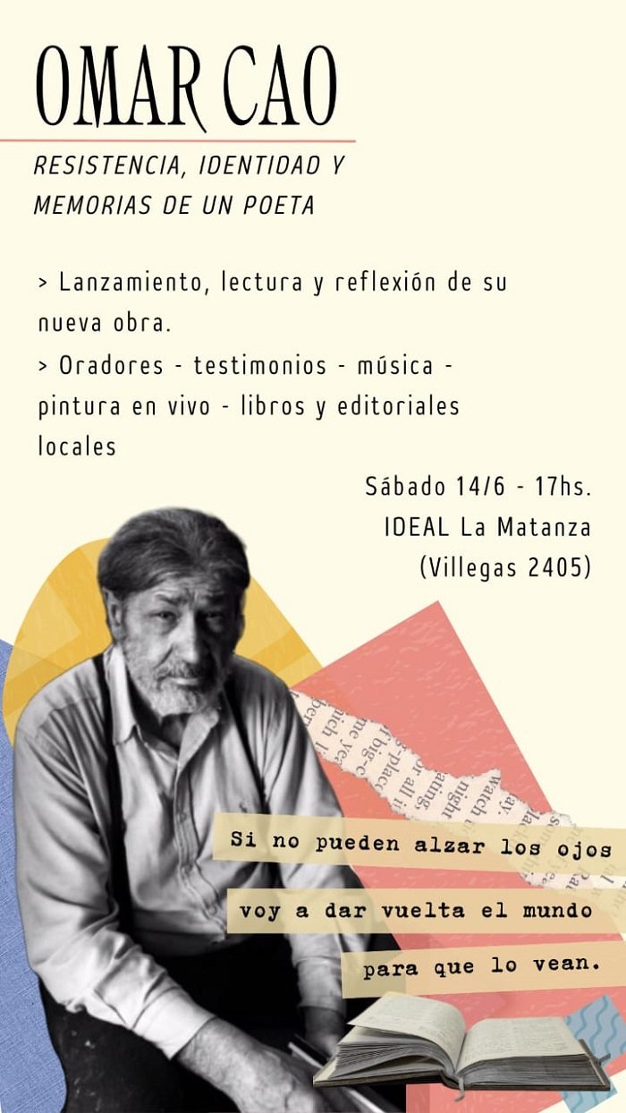 Poemas. El 14 de junio se va a realizar un encuentro.