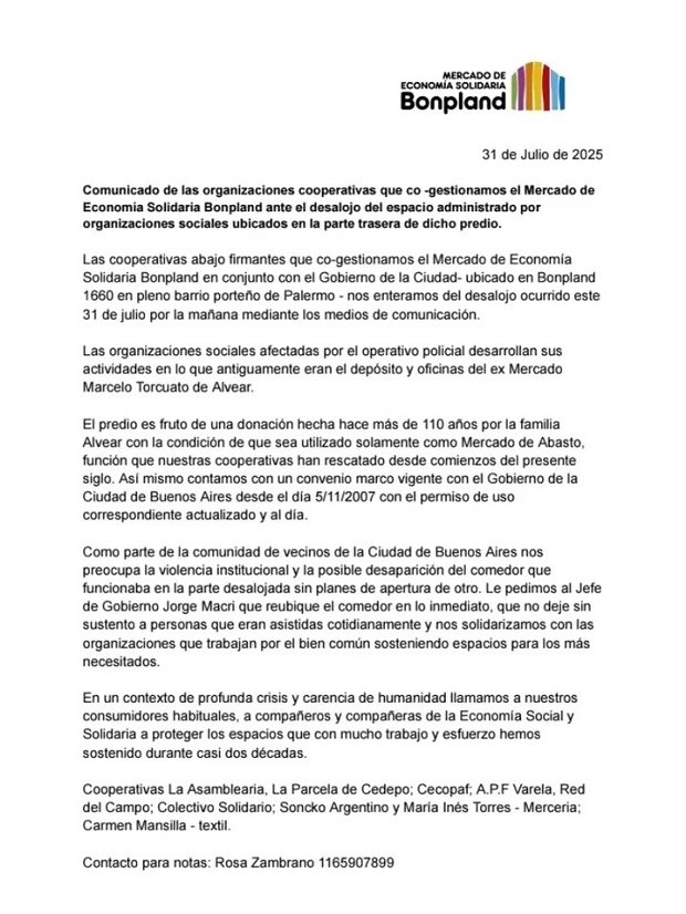 Denuncia. Desalojan organizaciones del Mercado de Bonpland