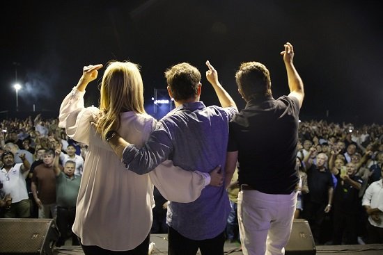 Encuentro. Espinoza, Kicillof y Magario despidieron el año.
