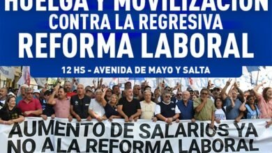 Huelga y movilización contra la regresiva reforma laboral.