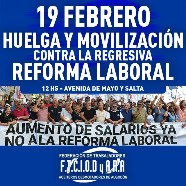 Huelga y movilización contra la regresiva reforma laboral.