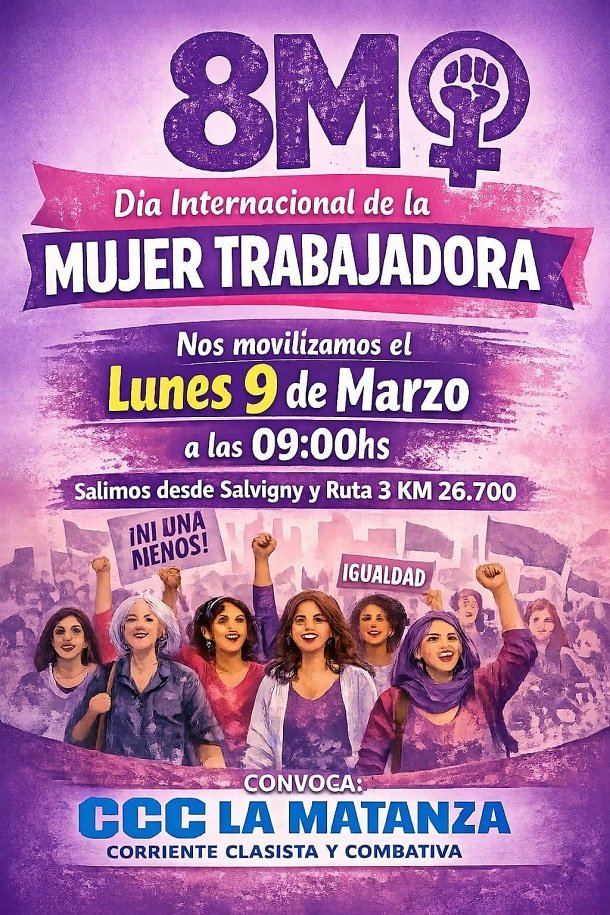 Las mujeres de la CCC convocan a una movilización.
