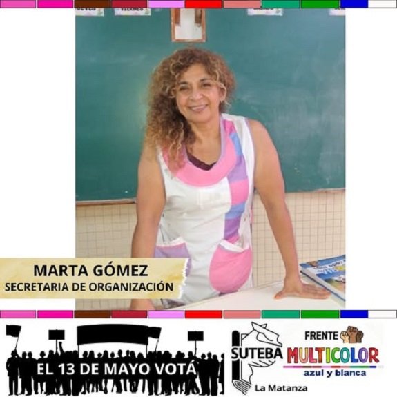 SUTEBA. Marta Gómez, integrante de la Agrupación Azul y Blanca