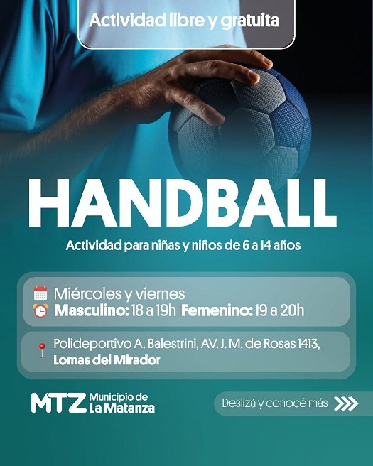Handball infantil: Una nueva actividad gratuita.