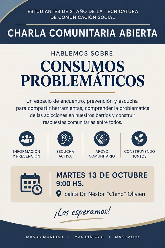 Adicciones.  Charla abierta sobre la problemática.